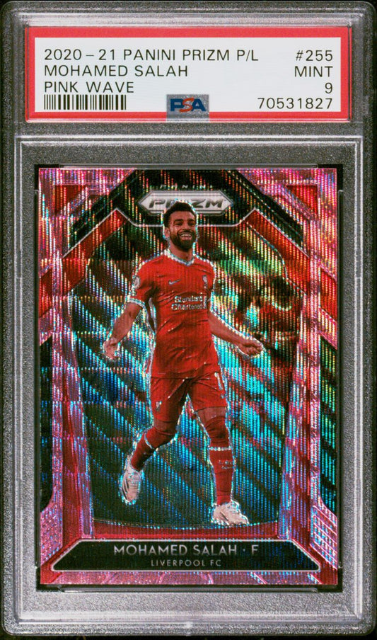 2020 Panini Prizm Mohamed Salah Pink Wave PSA 9