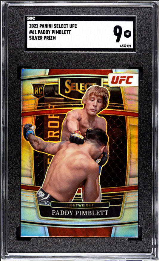 2022 Paddy Pimblett Silver Prizm Panini select UFC SGC 9