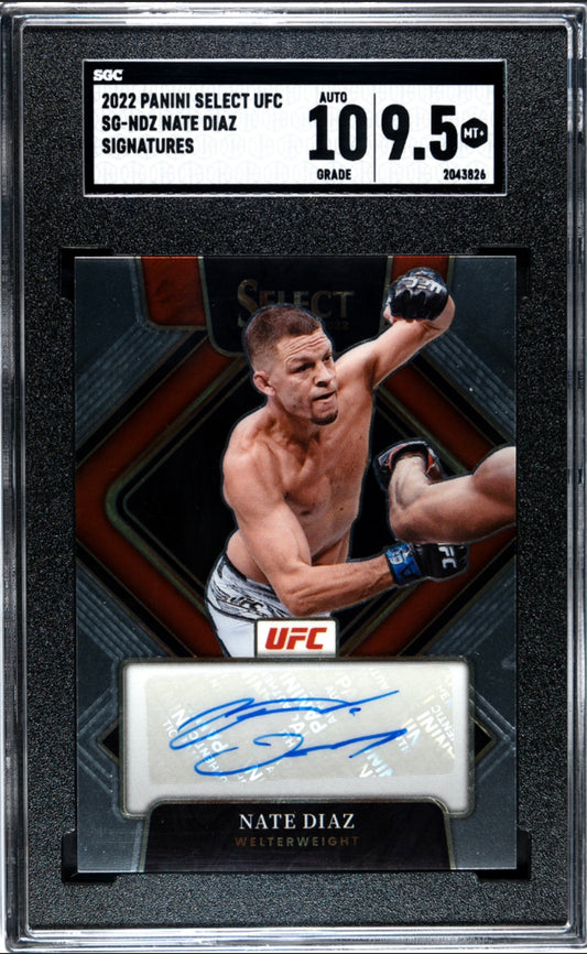 2022 Nate Diaz SIGNATURE Panini Select UFC SGC 10/9.5