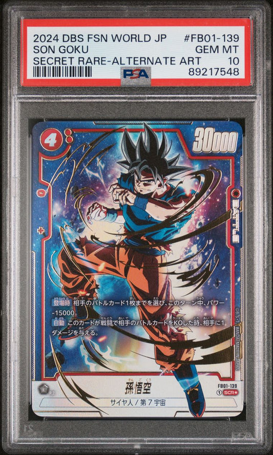 2024 DBS Fusion World Son Goku Secret Rare Alternate Art PSA 10