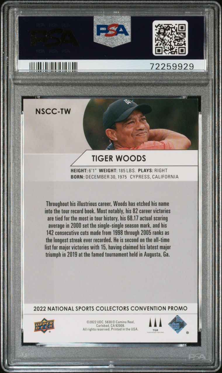 2022 Upper Deck NSCC Tiger Woods Promo PSA 8