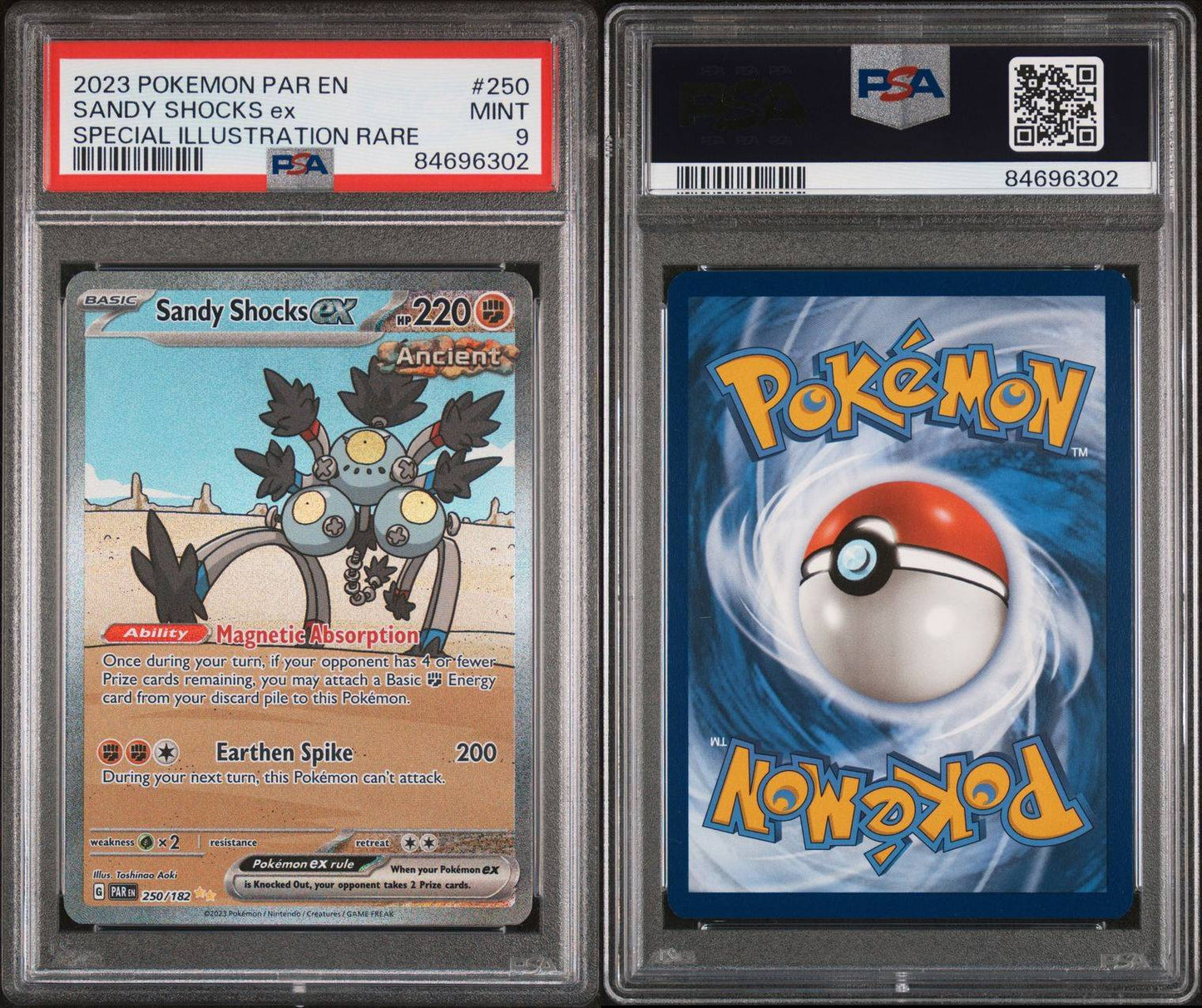 2023 Pokemon PAR EN SANDY SHOCKS EX Illustration Rare PSA 9