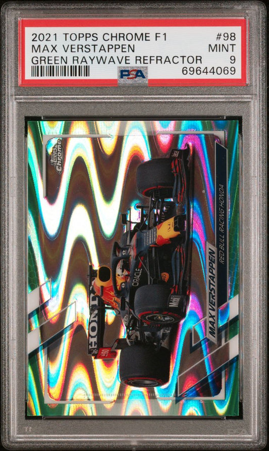 2021 Max Verstappen Green Wave Refractor 78/99 PSA 9