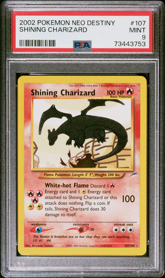 2002 Shining Charizard PSA 9