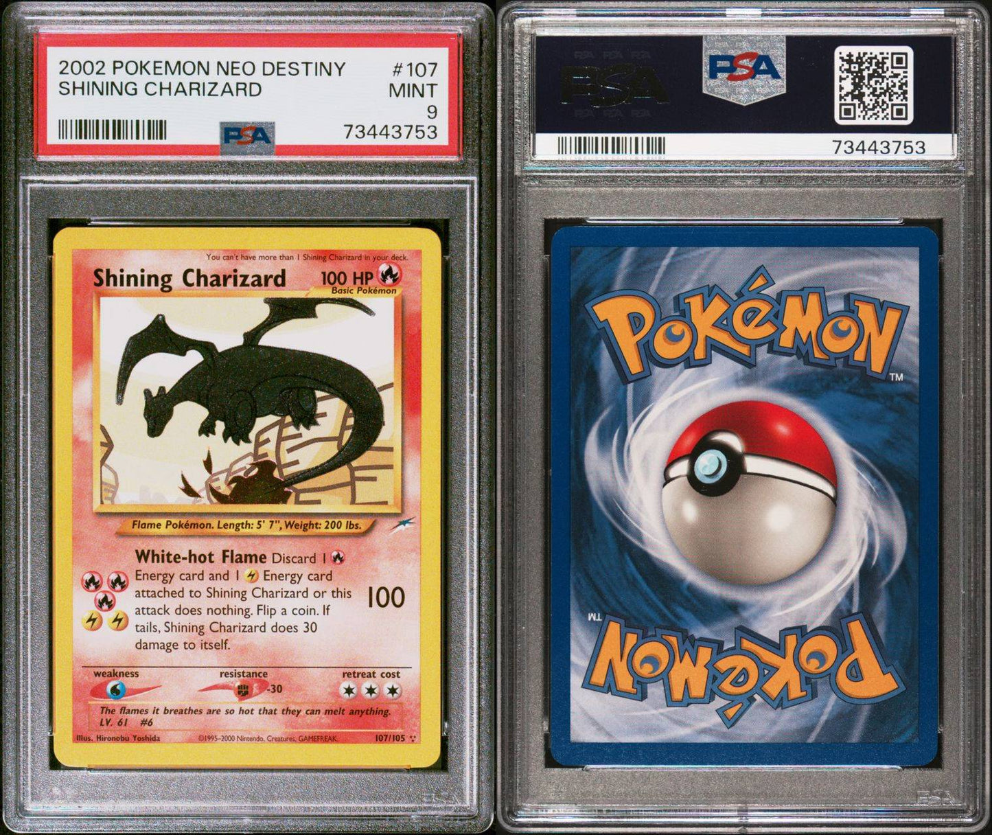 2002 Shining Charizard PSA 9