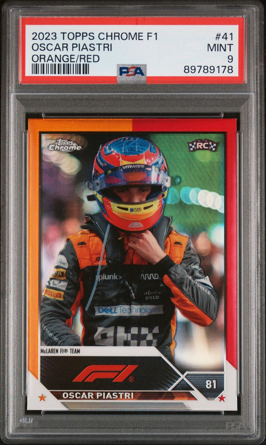 2023 Topps Chrome F1 Oscar Piastri orange/red PSA 9 ROOKIE