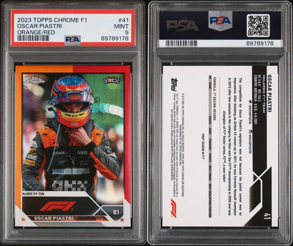 2023 Topps Chrome F1 Oscar Piastri orange/red PSA 9 ROOKIE