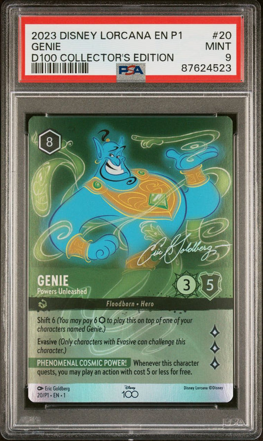 2023 Disney Lorcana EN P1 Genie D100 Collector’s Edition PSA 9