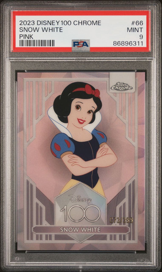 2023 Disney100 Topps Chrome Snow White Pink 073/399 PSA 9