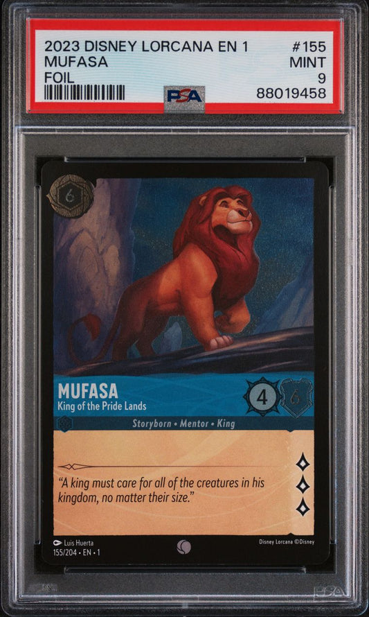 2023 Disney Lorcana EN1 Mufasa Foil PSA 9