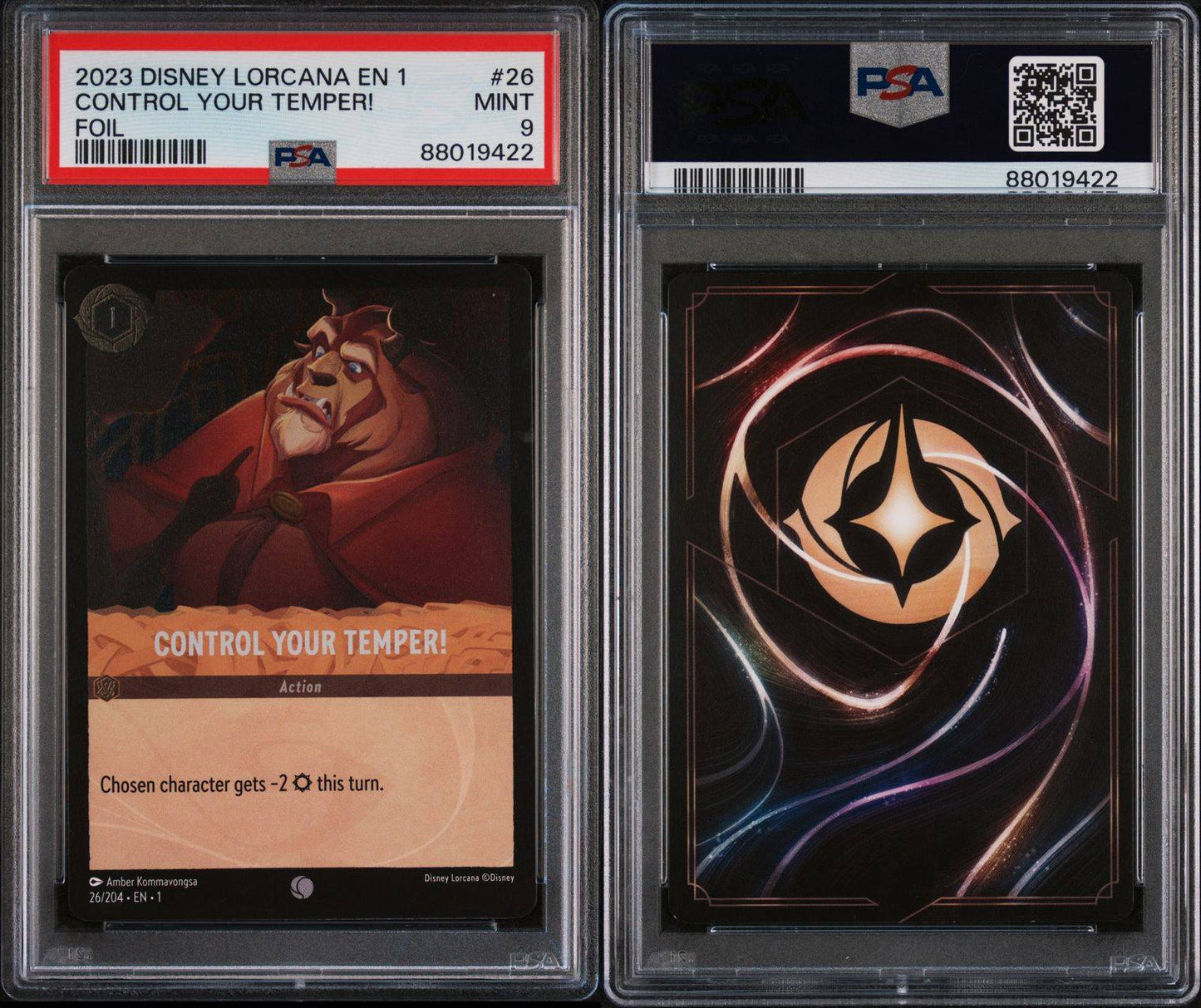 2023 Disney Lorcana EN1 Control Your Temper Foil PSA 9