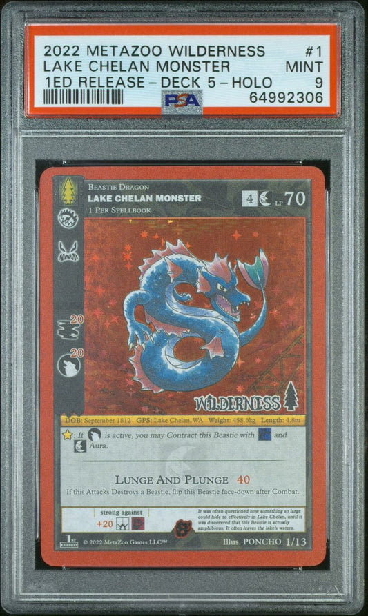 2022 MetaZoo Lake Chelan Monster 1st ed. HOLO Wilderness PSA 9