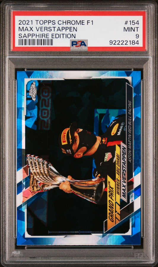 2021 Topps Chrome F1 Max Verstappen Sapphire Edition PSA 9