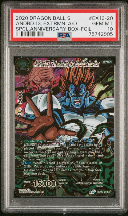 2020 Dragon Ball S Android 13, Exterminating Agent of Destruction PSA 10