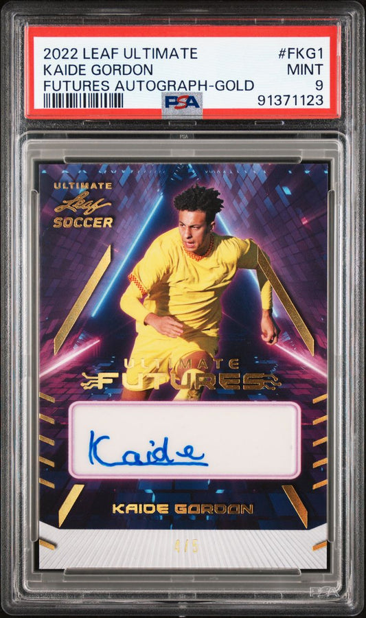 2022 Leaf Ultimate Kaide Gordon 4/5 AUTO PSA 9