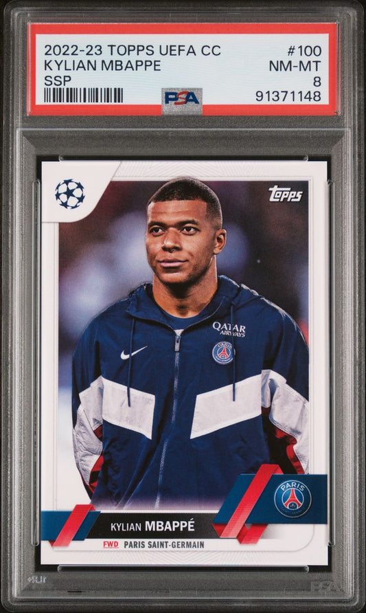 2022 Topps UEFA CC Kylian Mbappe SSP PSA 8