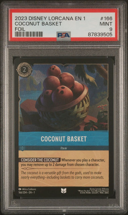 2023 Disney Lorcana EN1 Coconut Basket Foil PSA 9