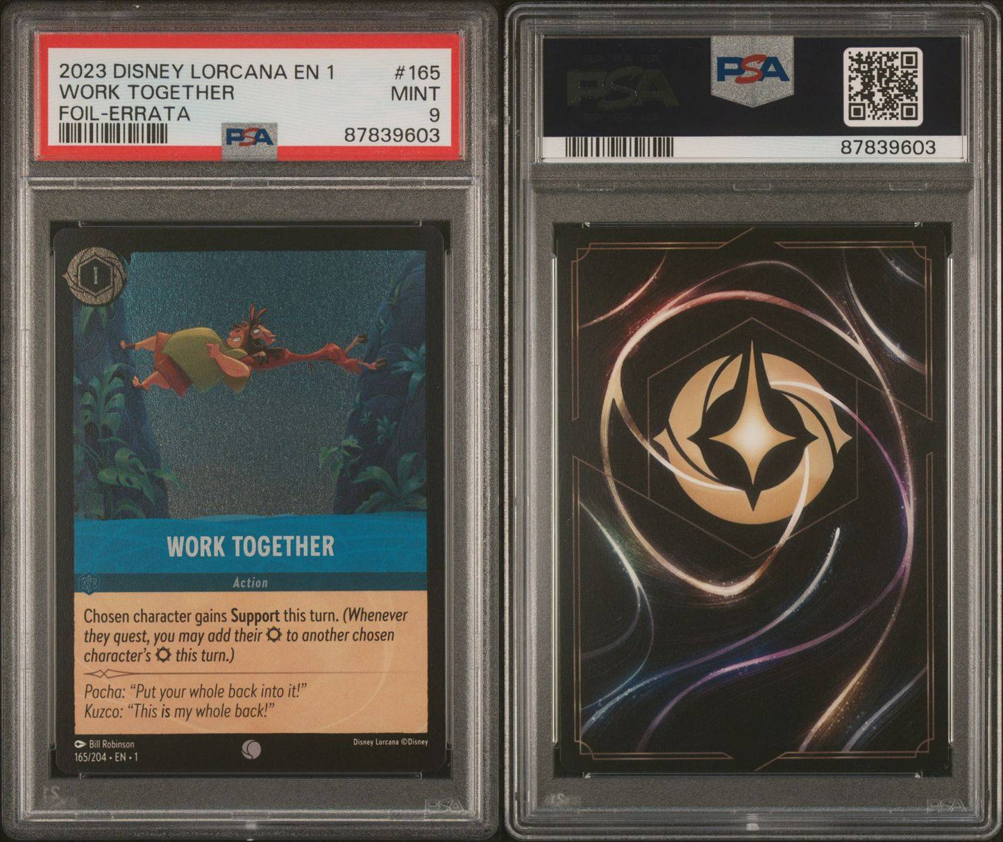 2023 Disney Lorcana EN1 Work Together Foil-Errata PSA 9