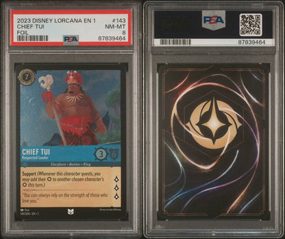 2023 Disney Lorcana EN1 Chief Tui Foil PSA 8