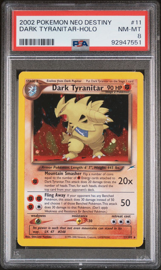 2002 Neo Destiny Dark Tyranitar HOLO PSA 8