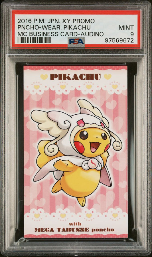 2016 JPN. XY Promo Poncho Wearing Pikachu Tabunne PSA 9