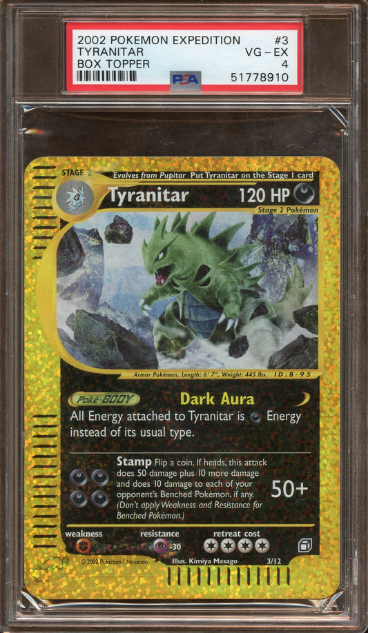 2002 Tyranitar Expedition BOX TOPPER PSA 4