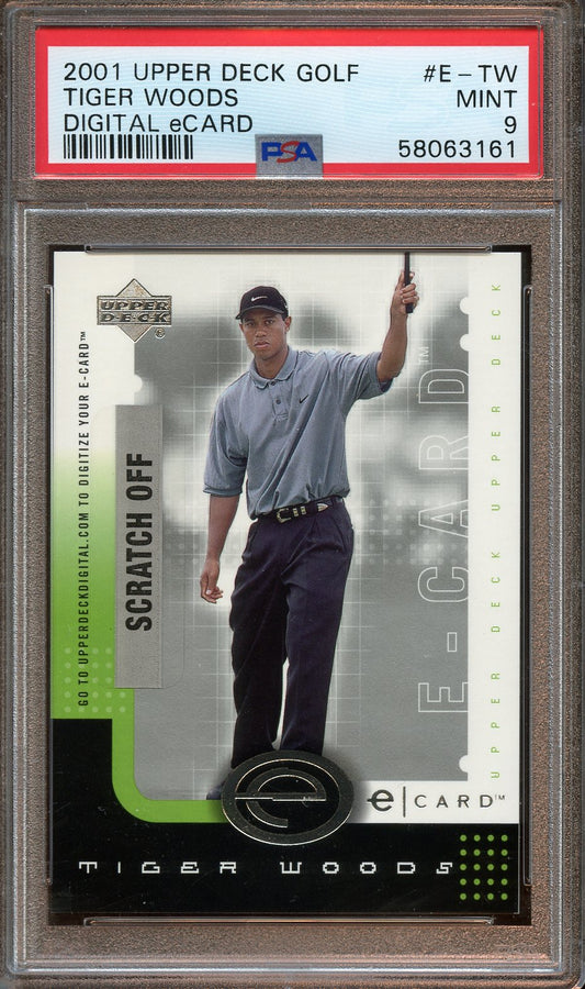 2001 Upper deck Golf Tigers Woods Digital Ecard PSA 9