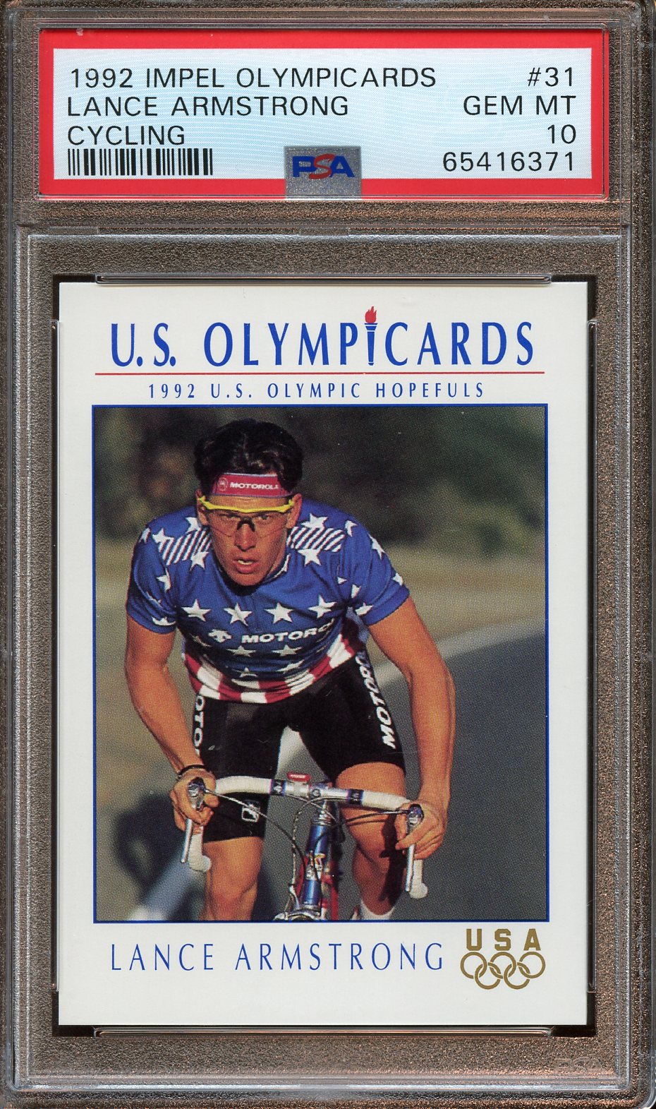 1992 Impel Olympicards Lance Armstrong ROOKIE cycling PSA 10