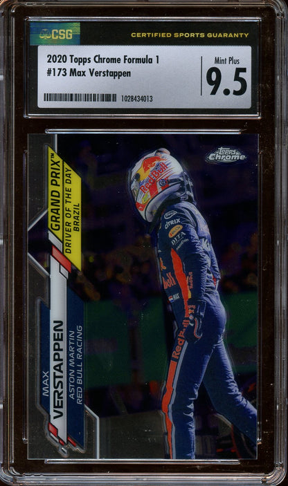 2020 Topps Chrome Formula 1 Max Verstappen CSG 9.5