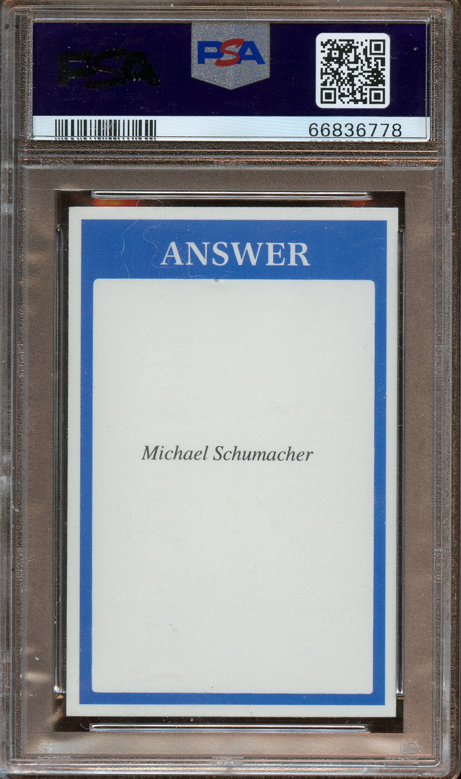 1994 A Question Of Sport Michael Schumacher PSA 8