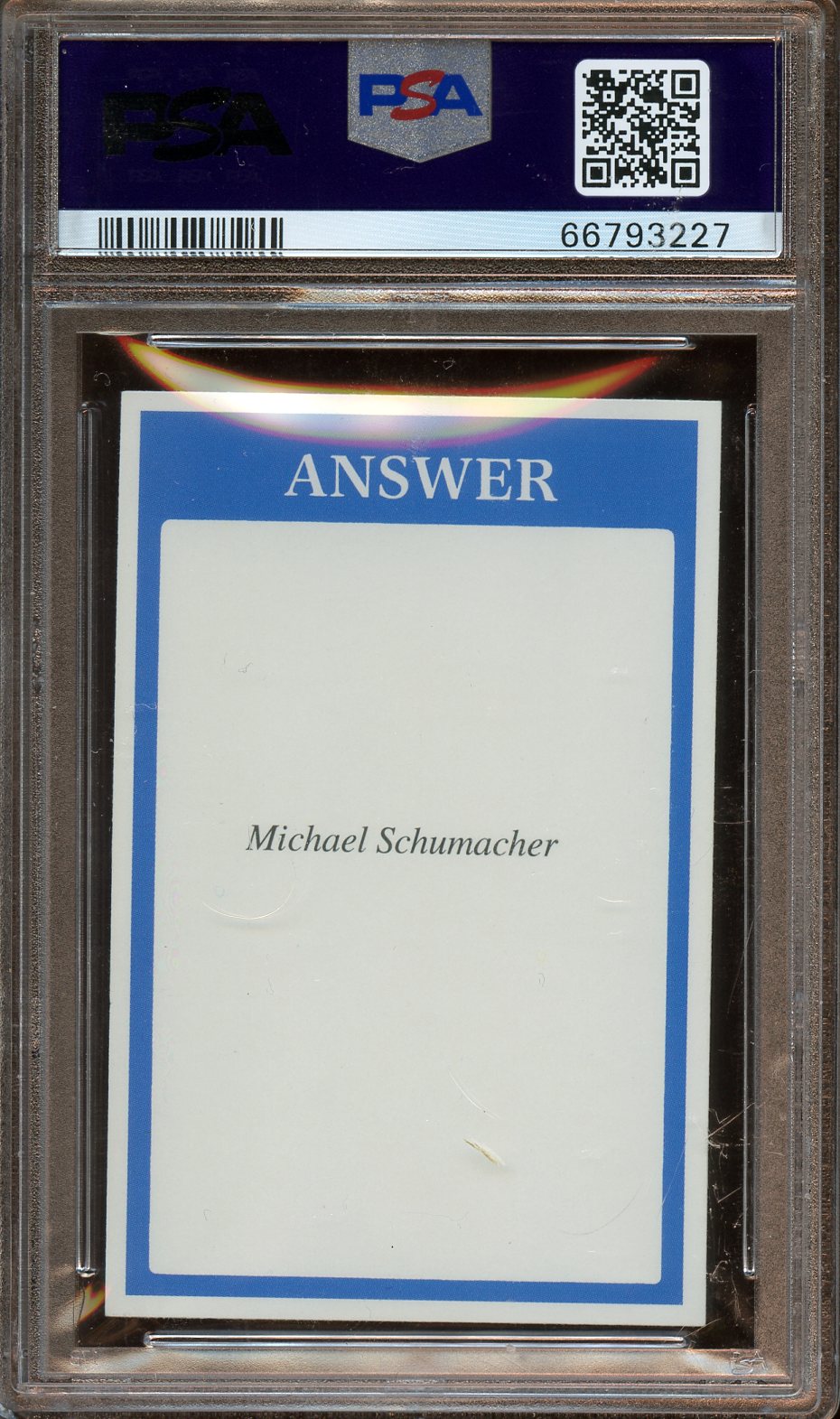 1994 A Question Of Sport Michael Schumacher PSA 9