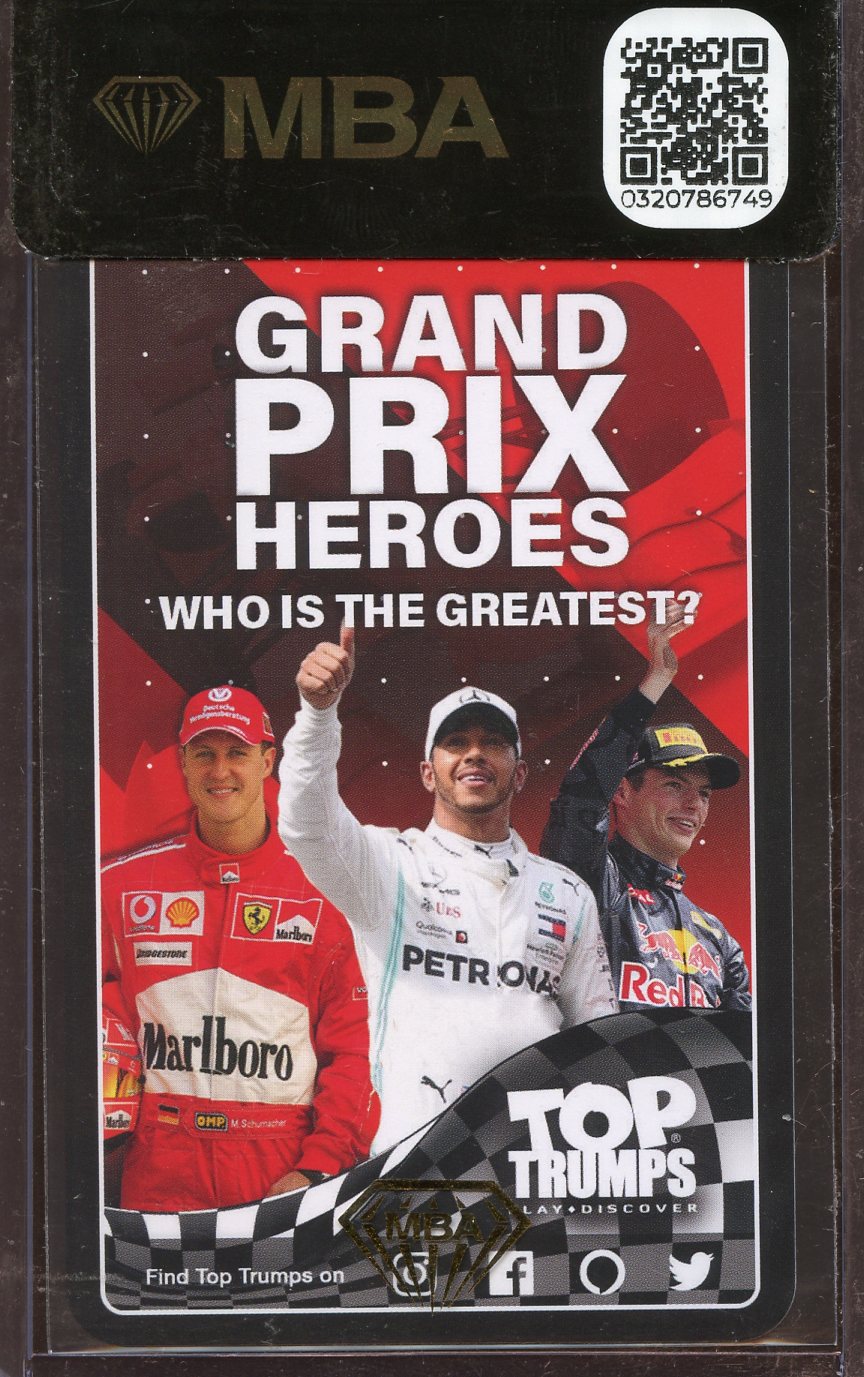 2022 Top Trumps Formula 1 Grand Prix Heroes Michael Schumacher MBA Certified Authentic