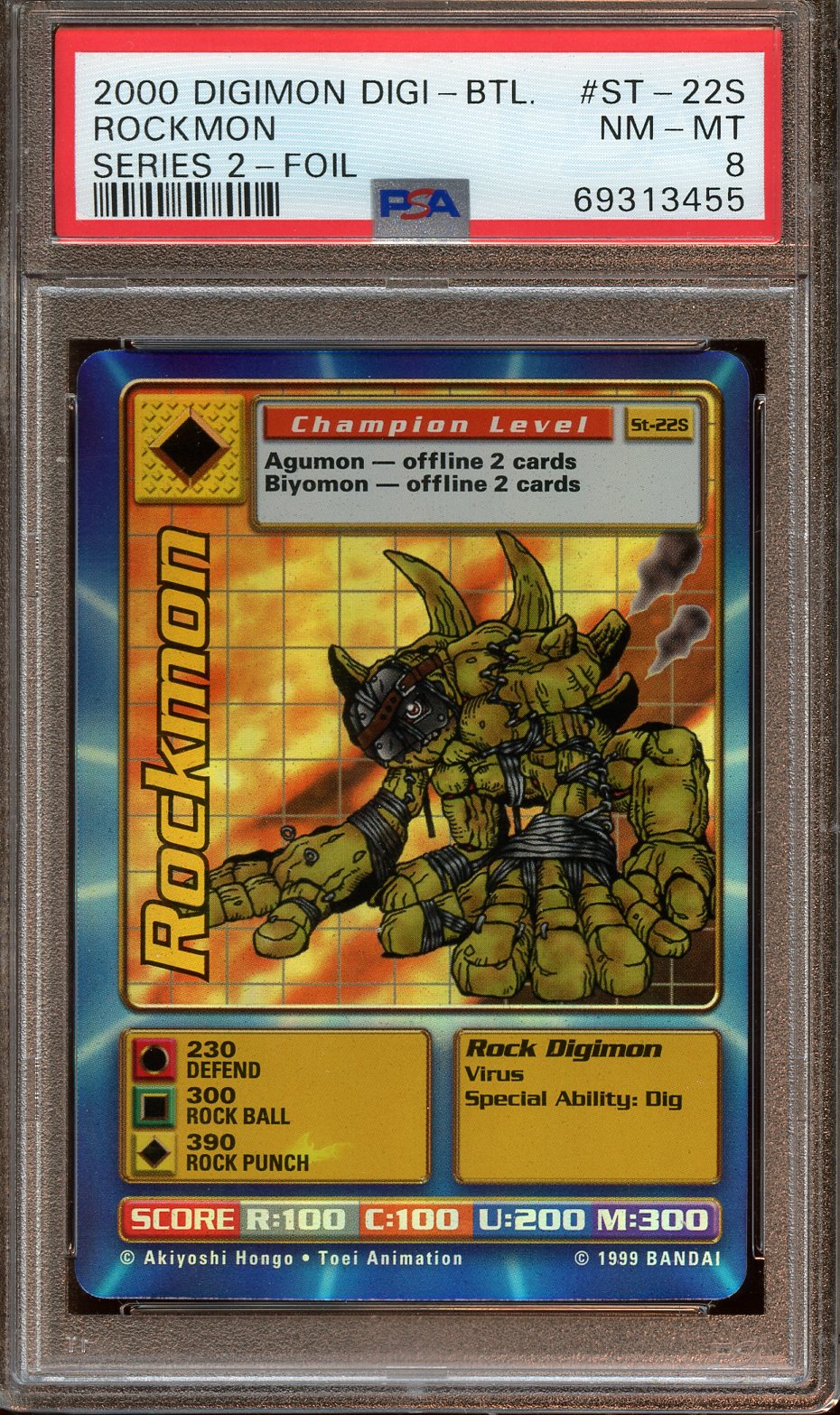 2000 Digimon Rockmon series 2 - Foil PSA 8