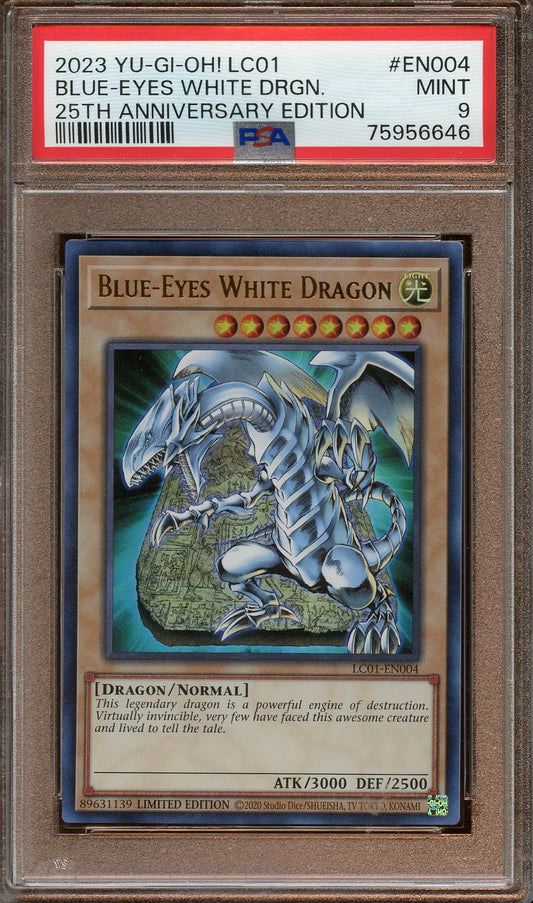 2023 Blue-Eyes White Dragon 1st ed. 25h an. PSA 9