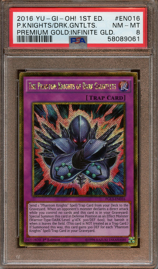 2016 The Phantom Knights of Dark Gauntlets 1st ed Premium Gold PSA 8