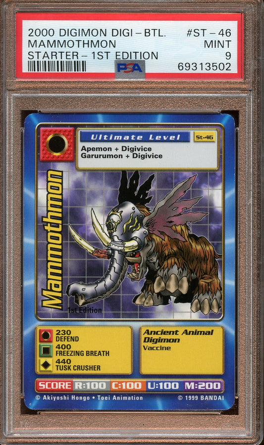 2000 Digimon Mammothmon STARTER 1st ed. PSA 9