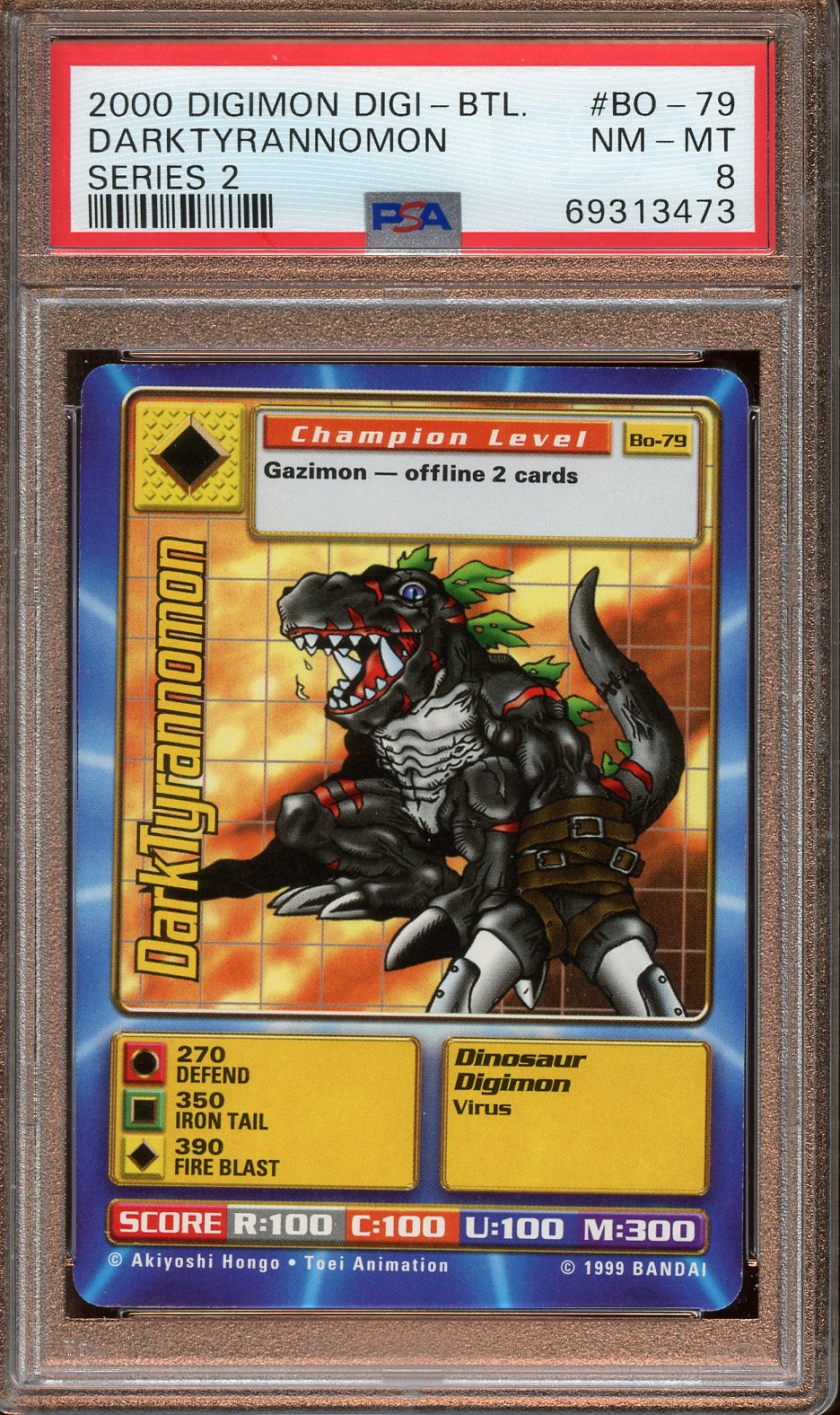 2000 Digimon Darktyrannomon Series 2 PSA 8