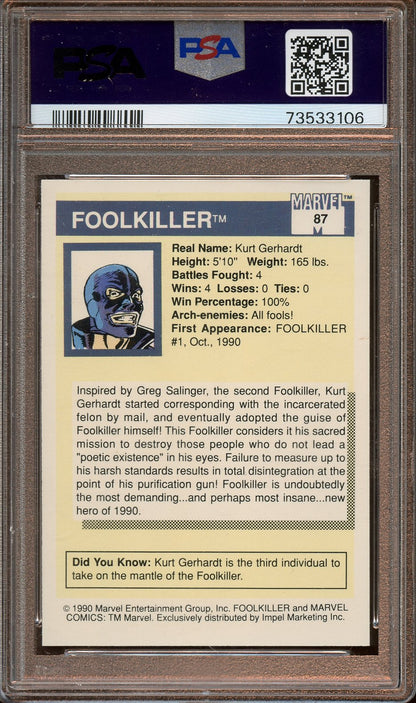 1990 Marvel Universe Foolkiller PSA 9