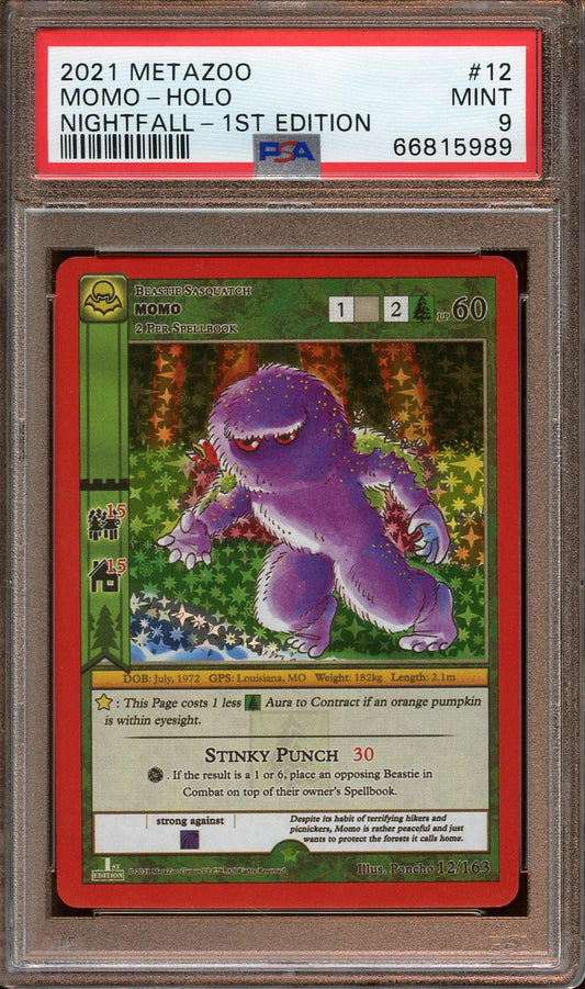 2021 MetaZoo MoMo Holo Nightfall 1st Ed. PSA 9