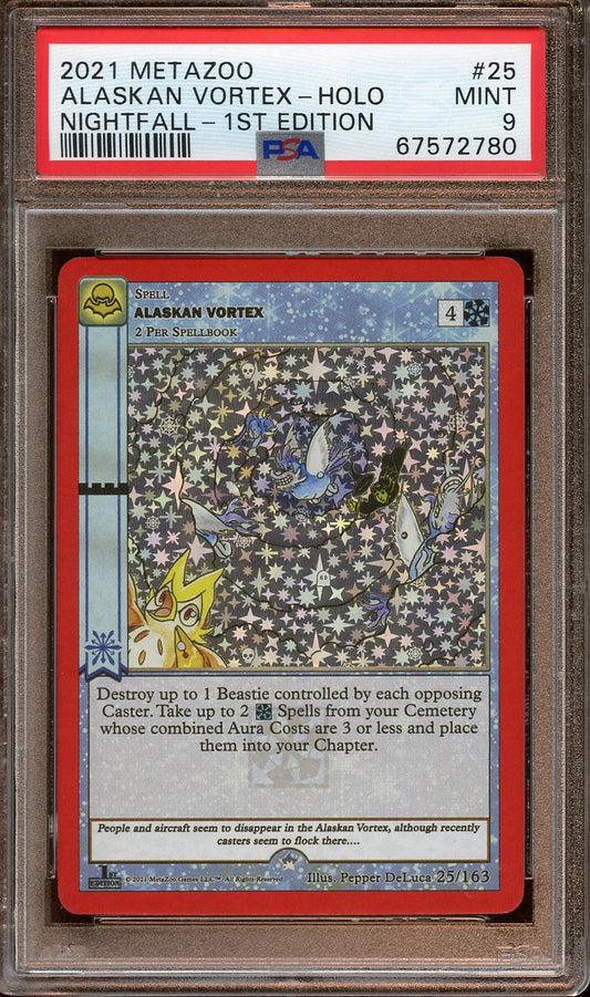 2021 MetaZoo Alaskan Vortex Holo Nightfall 1st Ed. PSA 9