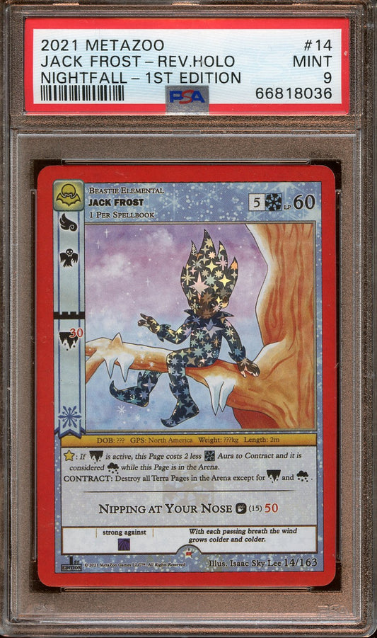 2021 MetaZoo Jack Frost Rev. Holo Nightfall 1st Ed. PSA 9