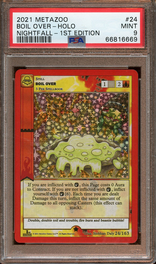 2021 MetaZoo Boil Over Holo Nightfall 1st Ed. PSA 9