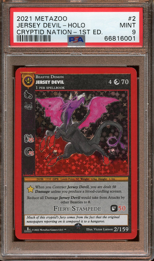 2021 MetaZoo Jersey Devil Holo Cryptid Nation 1st Ed. PSA 9