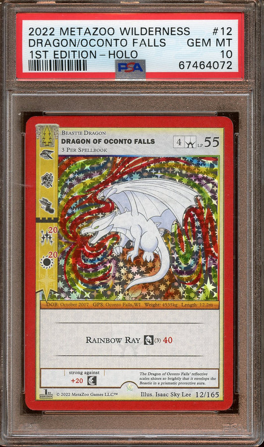 2022 MetaZoo Wilderness Dragon/Oconto Falls 1st ed. HOLO PSA 10