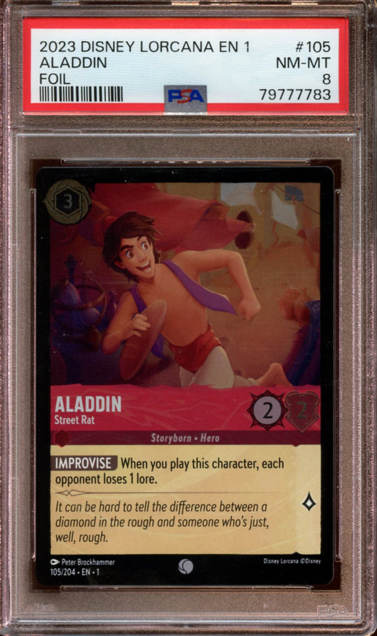 2023 Disney Lorcana EN1 Aladdin Foil PSA 8