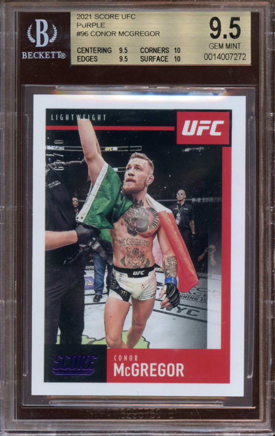 2021 Score UFC Purple Conor Mcgregor BGS 9.5